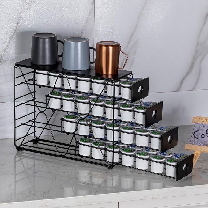 FlagShip K Cup Holder for Keurig Pod K Cup Storage 4 Tier K Cup Drawer - Image 2