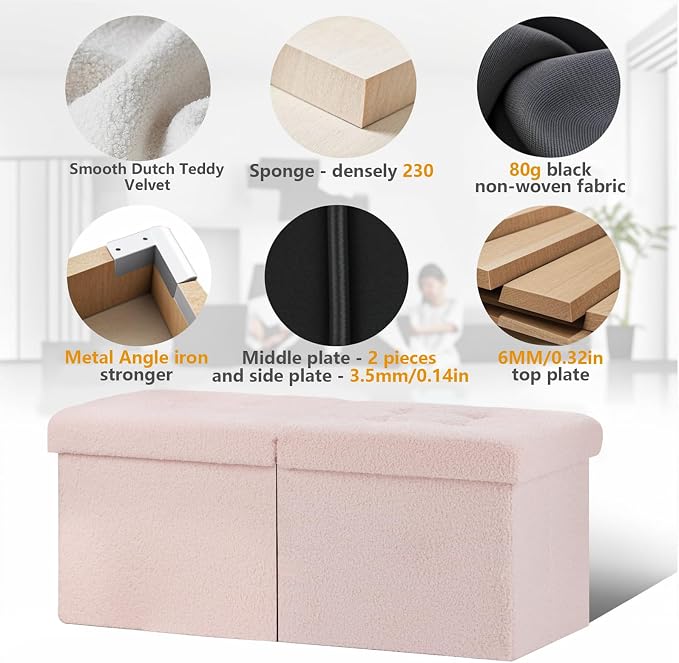 AmasSmile Footrest Ottoman Bench - Image 7