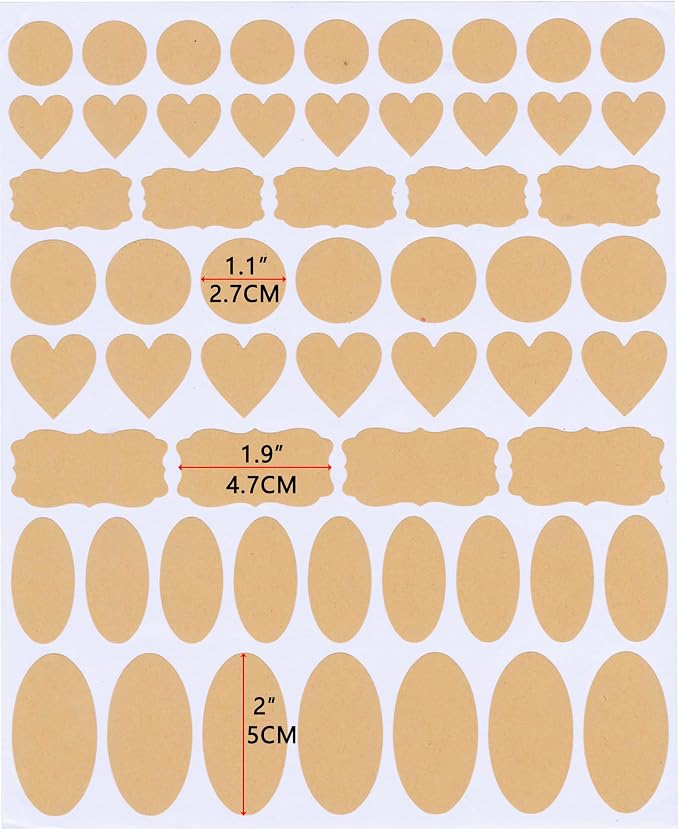 Brown Kraft Bottle Label Stickers, Self Adhesive Blank Labels - Image 3