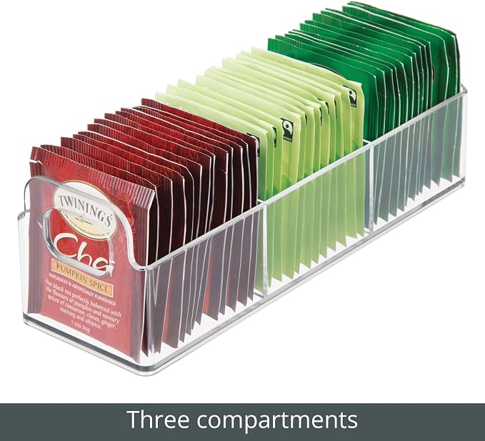 mDesign Plastic Condiment Organizer and Tea Bag Holder - Image 5