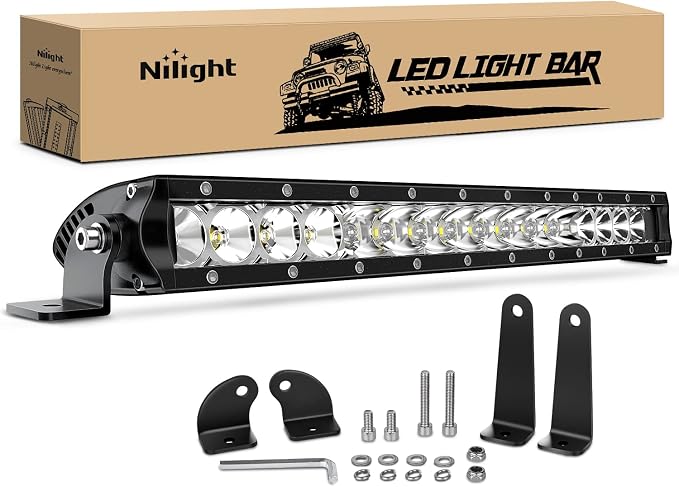 Nilight - 40004C-A LED Light Bar 21inch 100W Spot & Flood Combo Single Row by Nilight