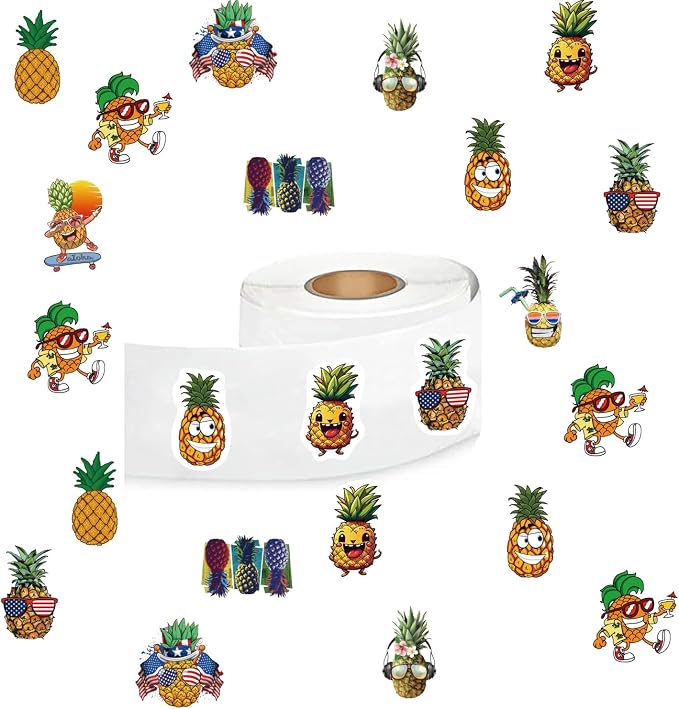 500Pcs Pineapple Stickers, Cute Cartoon 1 Inch Labels by YEESACG