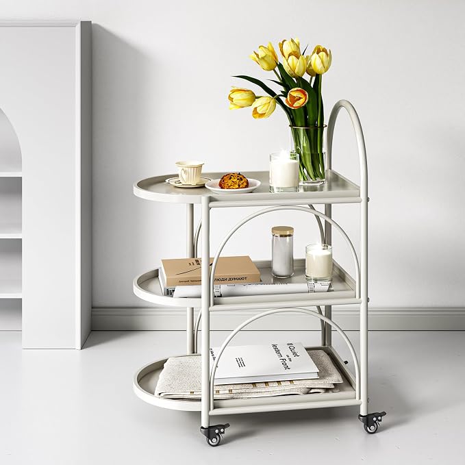 Bar Cart, Metal Serving Cart for The Home, Small Coffee Cart, Drink Cart - Image 8