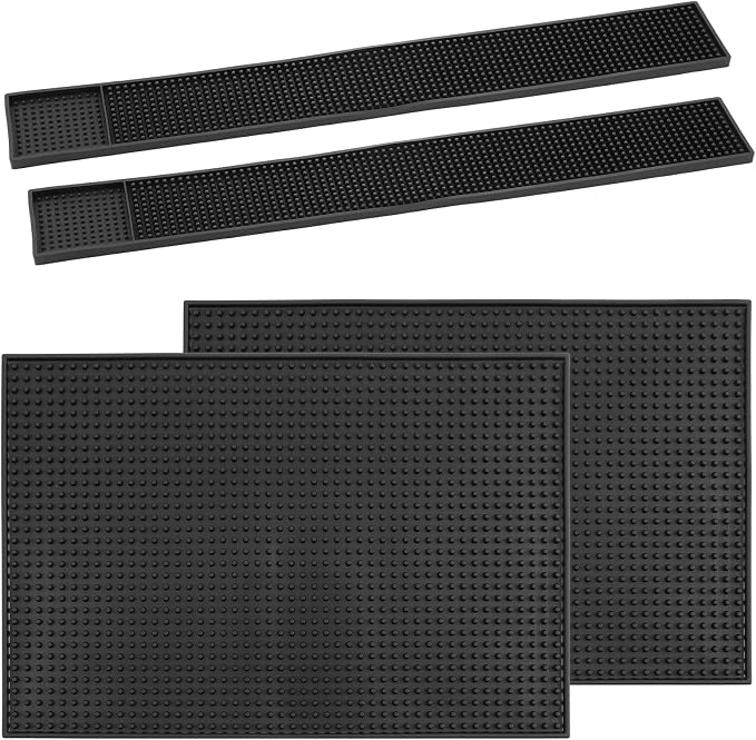 4 Pcs Rubber Bar Mats, Barber Mat, Non-Slip Spill Mats by Unknown
