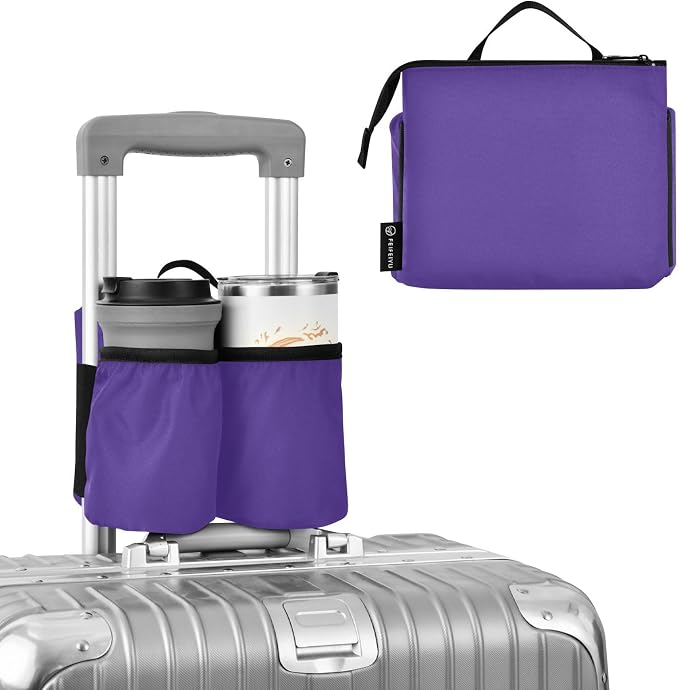 DOMIKING Dark Purple Travel Luggage Cup Holder by DOMIKING