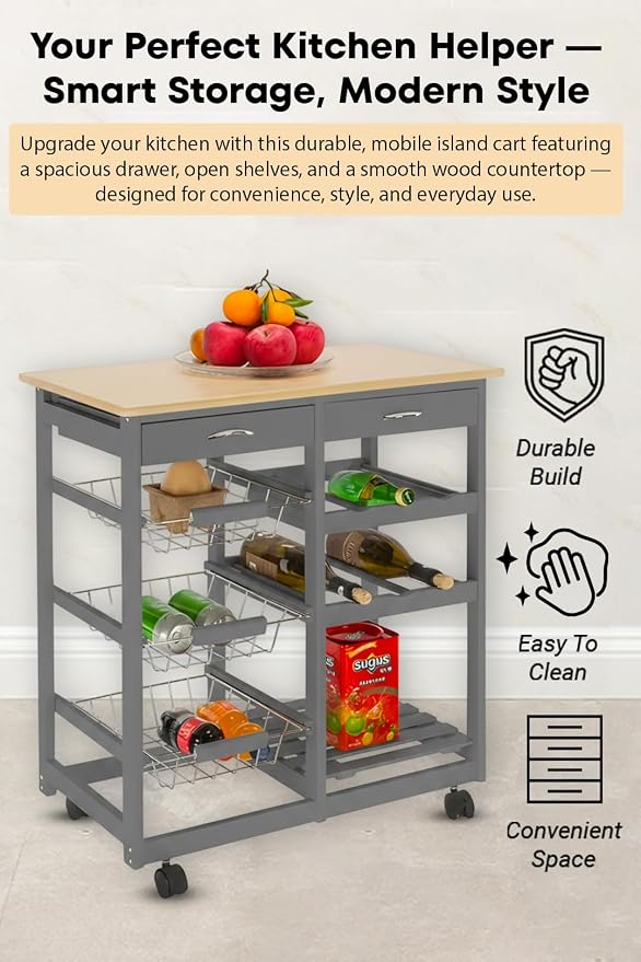 HYGRAD BUILT TO SURVIVE Kitchen Island Cart - Image 5