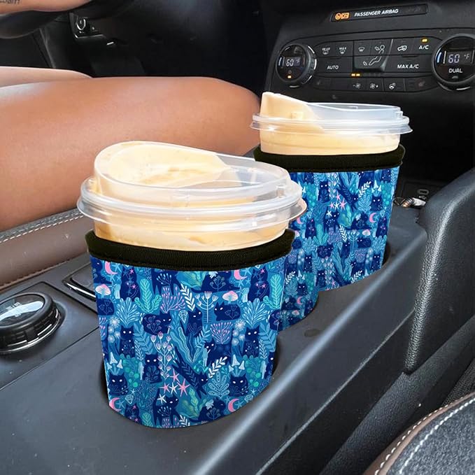 Reusable Insulated Neoprene Iced Coffee Cup Sleeve, Durable Drink Sleeve - Image 4