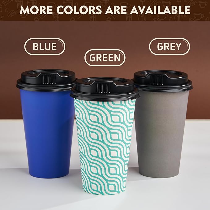 YEEHAW 16 oz Coffee Cups with Lids 100 Pack, To Go Cup with Lid - Image 8