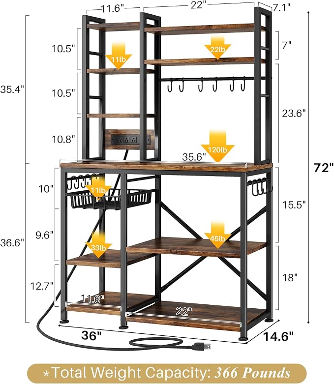 SNTD Baker Rack with Power Outlet - Image 3