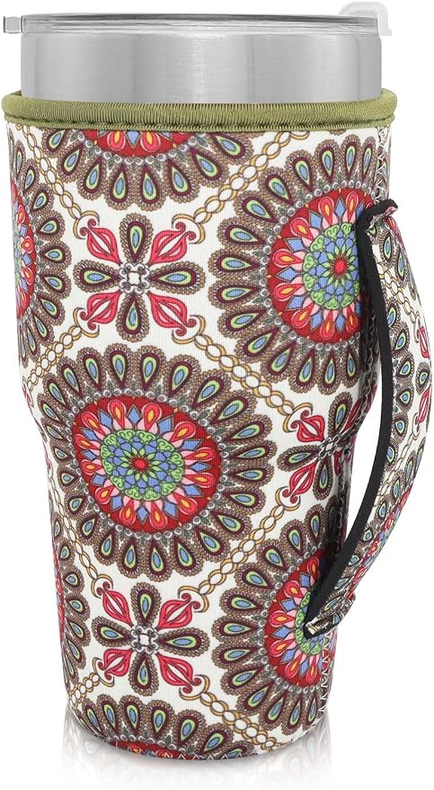 Reusable Iced Coffee Cup Sleeve Neoprene Insulated Sleeves Cup Holder - 32oz by AJLTPA