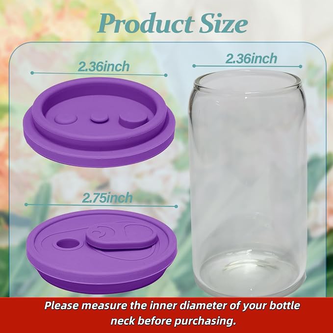 4 Pack Silicone Lids for Glass & Canning Cups, 2.75inch/70mm - Image 2