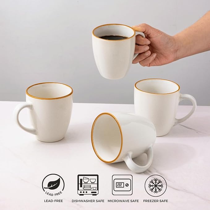 GBHOME Ceramic Coffee Mugs Set of 6, 12oz Stoneware Coffee Mugs Set - Image 5