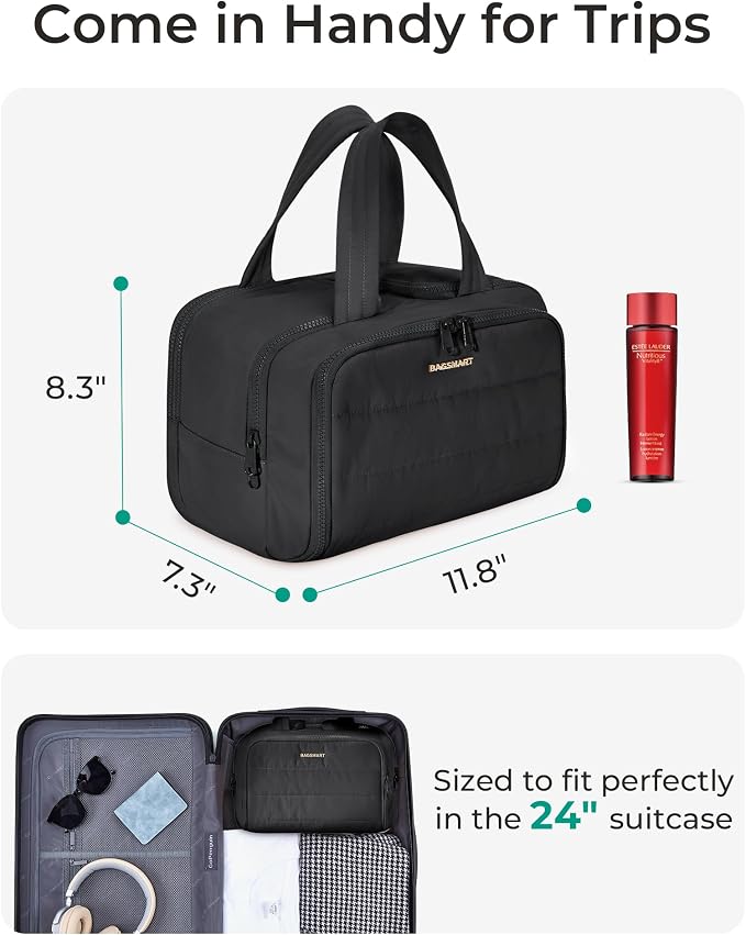 BAGSMART Travel Toiletry Bag, Crush Toiletry Bag - Image 2