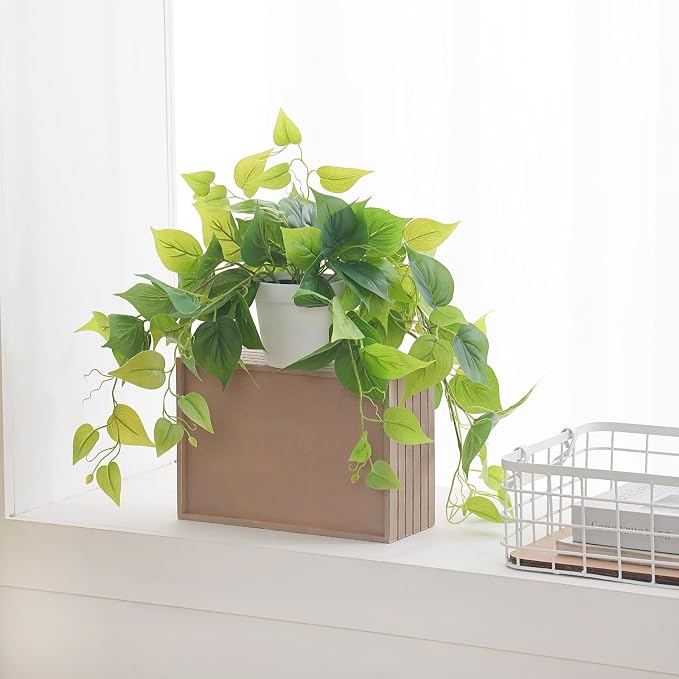 Tiita 1 Pack Fake Plants Artificial Scindapsus Aureus in Pots, Realistic Fake - Image 8