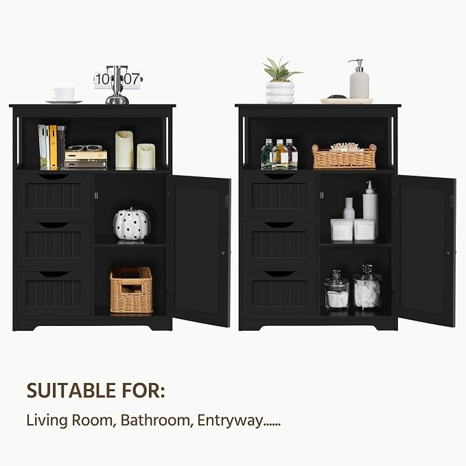 Yaheetech Bathroom Storage Cabinet Bathroom Floor Cabinet Freestanding - Image 7