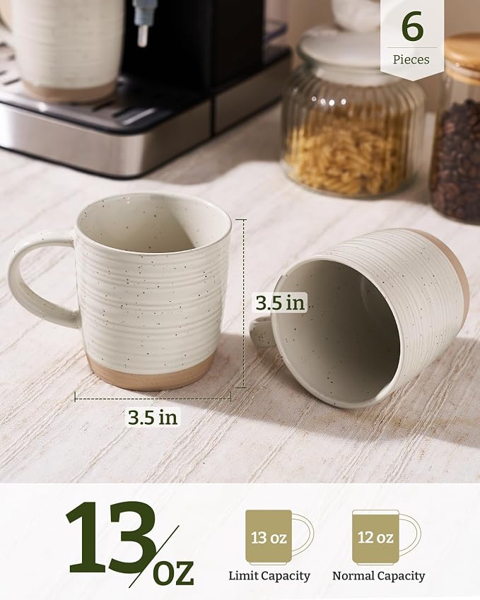 famiware Coffee Mugs Set of 6, 13 oz Mug Set, Ceramic Cup Set - Image 4
