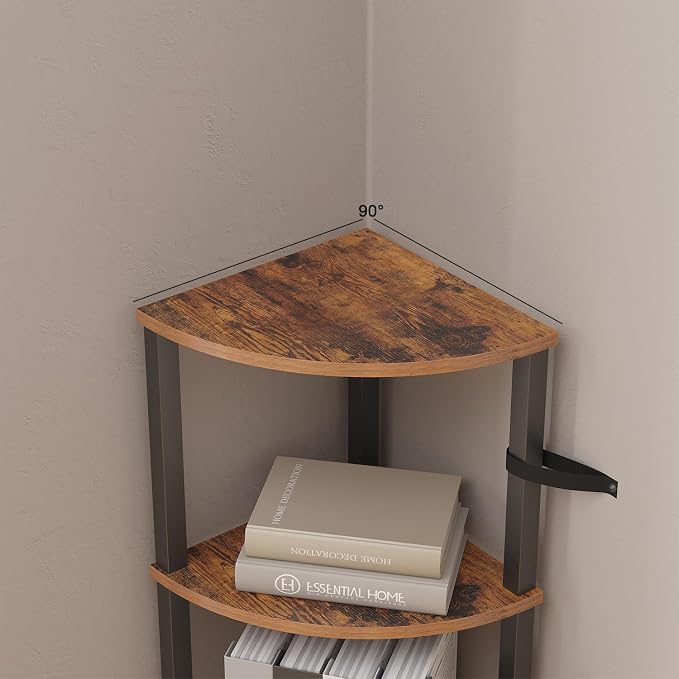 VIMBER Corner Shelf, 5-Tier Corner Bookshelf, Industrial Corner Ladder Shelf - Image 8