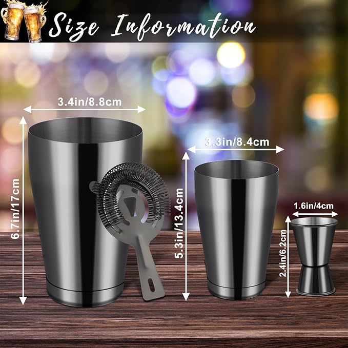 Mwellewm Boston Shaker Cocktail Set Bartender Kit - Image 5