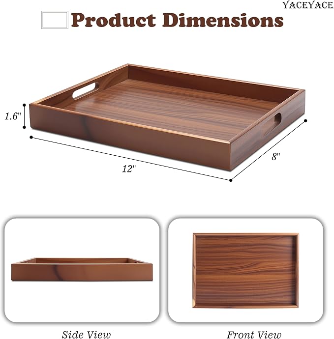 Wood Tray for Kitchen Counter, Coffee Table, Home Decor - Image 2
