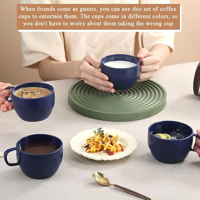 Coffee Mugs Set of 6, Coffee Cups 12oz, Durable Light Weight Plastic Mugs - Image 5