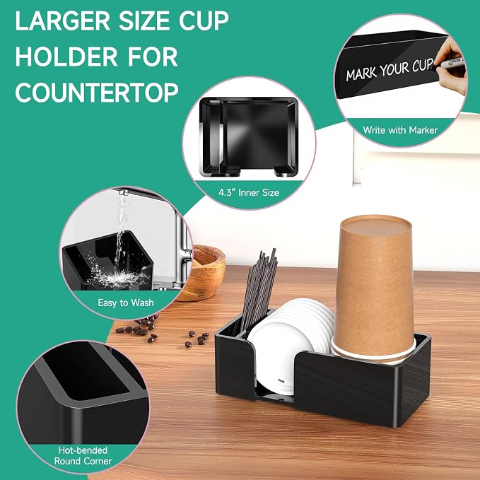 Coffee Bar Accessories and Organizer, Disposable Cup Holder - Image 4