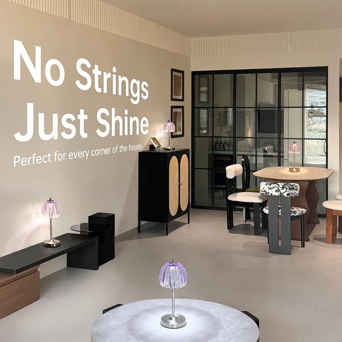 Shenmoyl Tulip Table Lamp with 5200mAh Battery & Touch Control, Cordless Small - Image 8