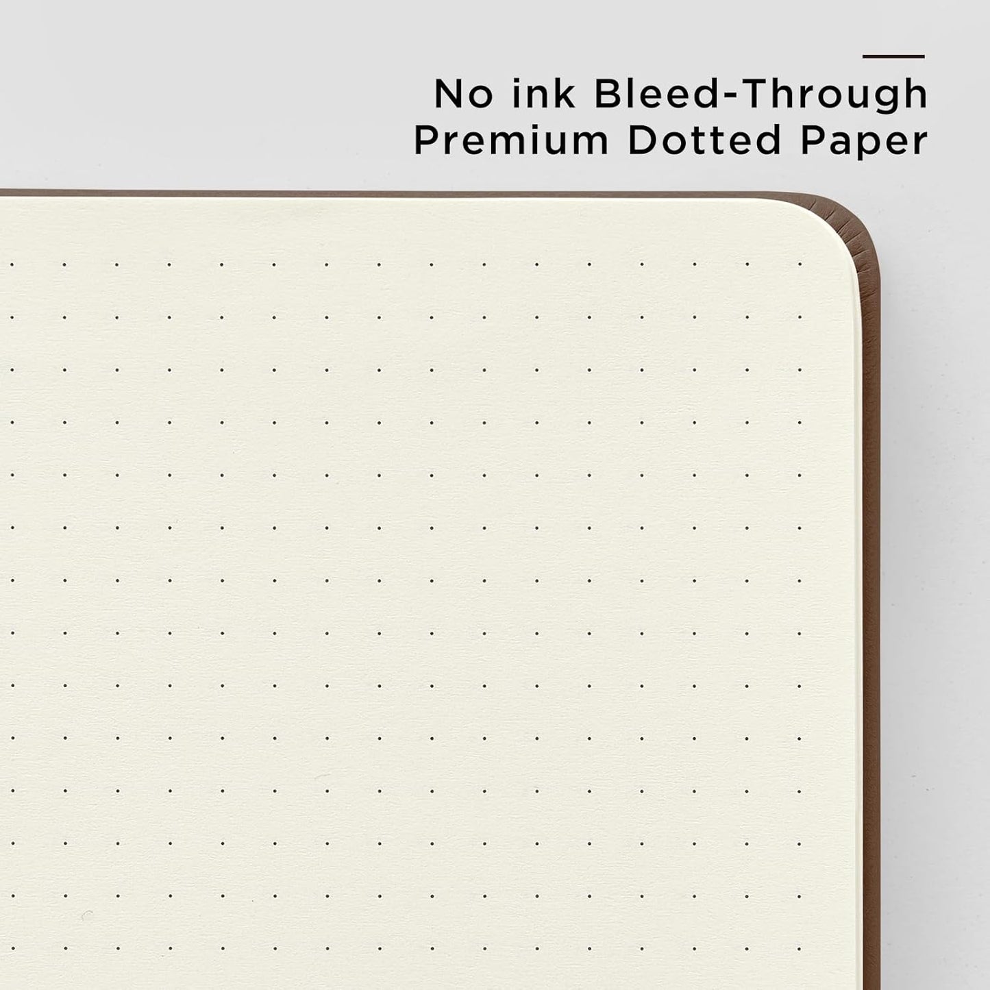 &And Per Se Dotted Journal Notebook, A5 Hardcover Bullet Dotted Journal, 160 Pages 100 gsm Thick Dotted Paper, 3 Sheets of Stickers Included - 5.7'' x 8''（Chocolate）
