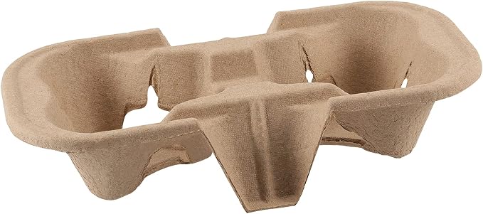 HAKZEON 100 Pack Fiber 2 Cup Holders, To Go Coffee Cup Holder, 2 Cups Pulp - Image 4