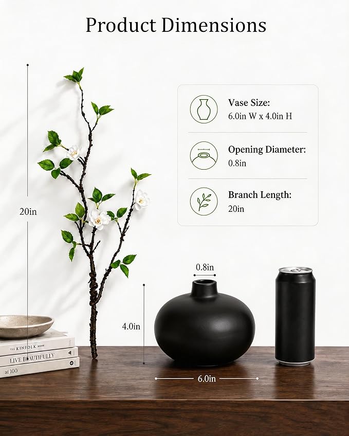 Fake Greenery Stem with Vase - Image 2