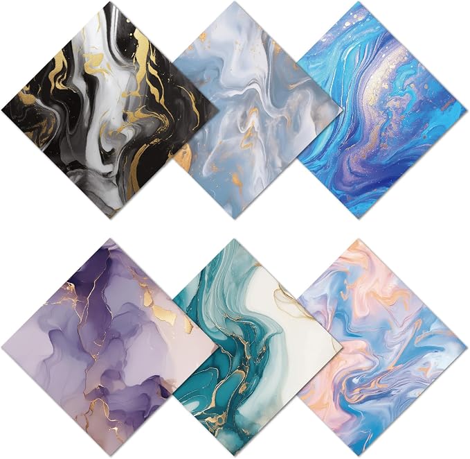 CREATCABIN 6Pcs Marbling Eyeglass Cleaning Cloth Microfiber Cleaning Cloths by CREATCABIN