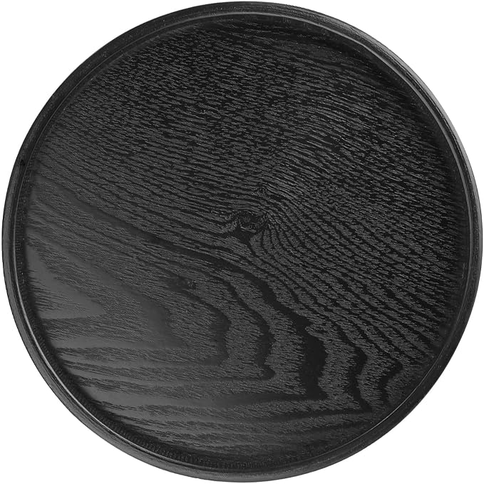 Yinhing Round Tray, Coffee Table Tray Food Meals Serving Plate Restaurant Wood - Image 5