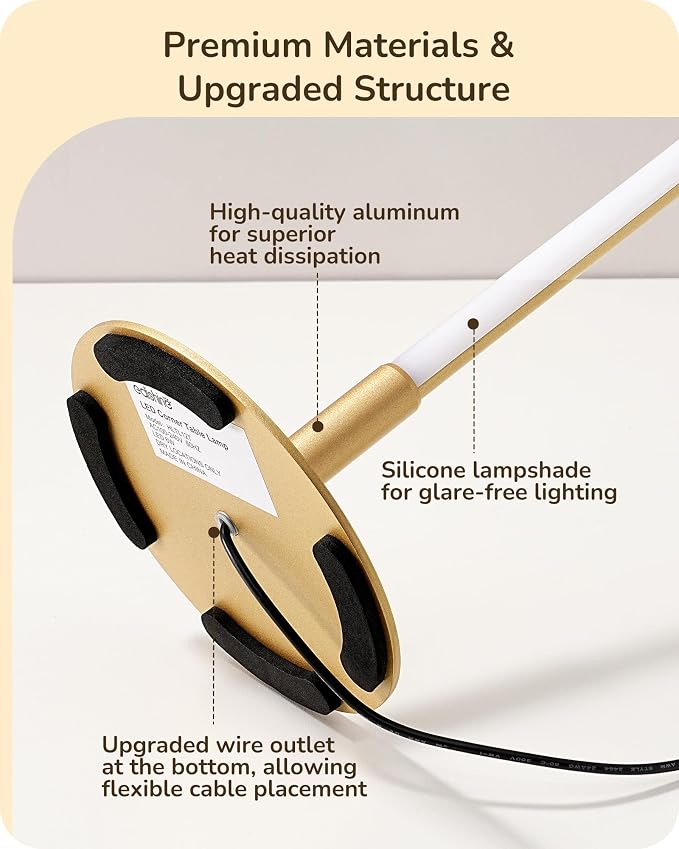 EDISHINE LED Table Lamp, Stepless Dimmable Bedside Lamp - Image 2