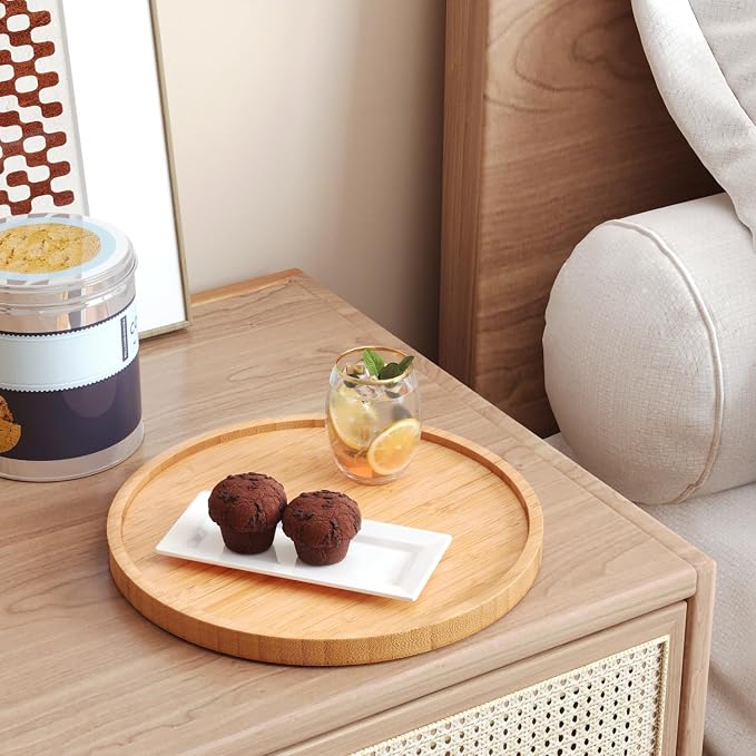 VERTORGAN Bamboo Serving Tray, 8.7 Inch Decorative Trays Platter - Image 2