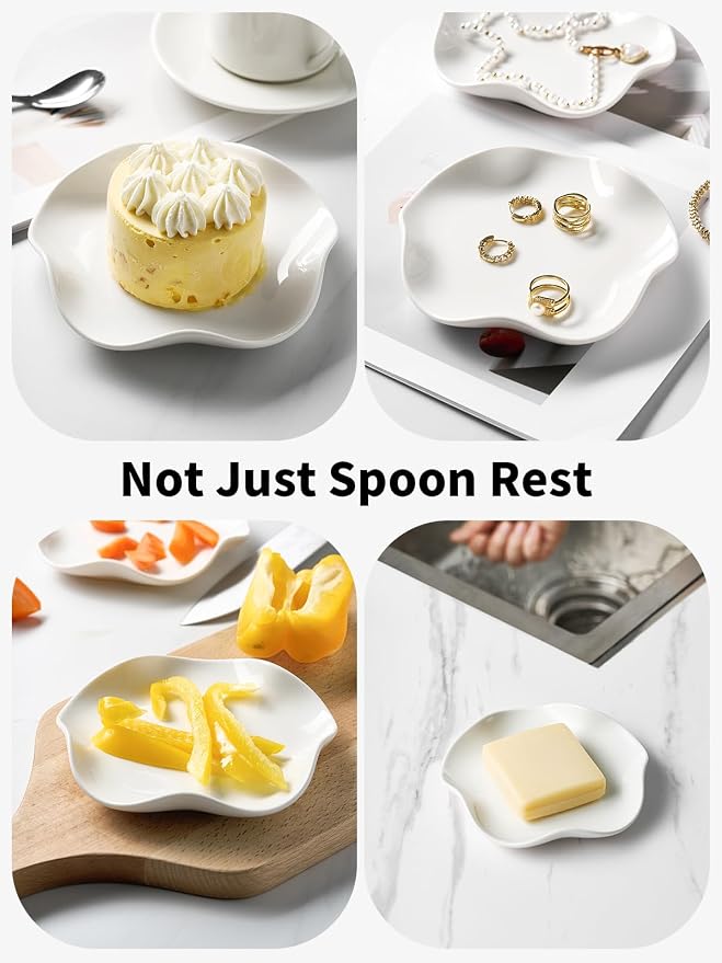 ABRUTY Spoon Rest for Stove Top, Ceramic Spoon Holder for Counter, Modern - Image 4