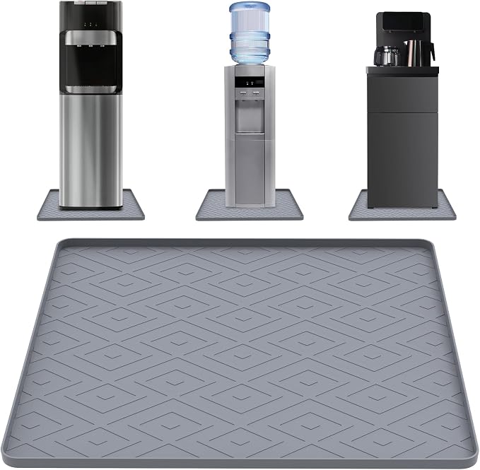 Water Cooler Mat, 19.7" x 19.7" Silicone Water Dispenser Mat, Non Slip Water by Unknown