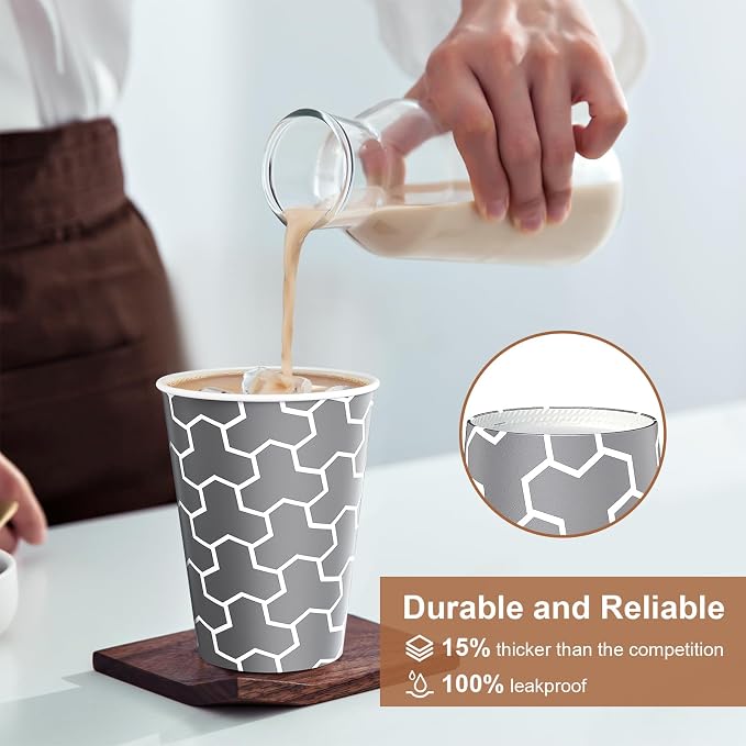 Coffee Cups 12 oz Paper Cups 240 Pack, Disposable Coffee Cups 12 oz Hot Cup - Image 5
