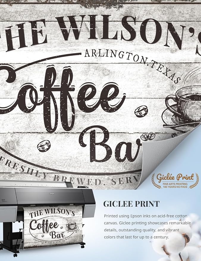 IPIC - Custom Coffee Bar Sign, Personalized Canvas Wall Art - Image 6