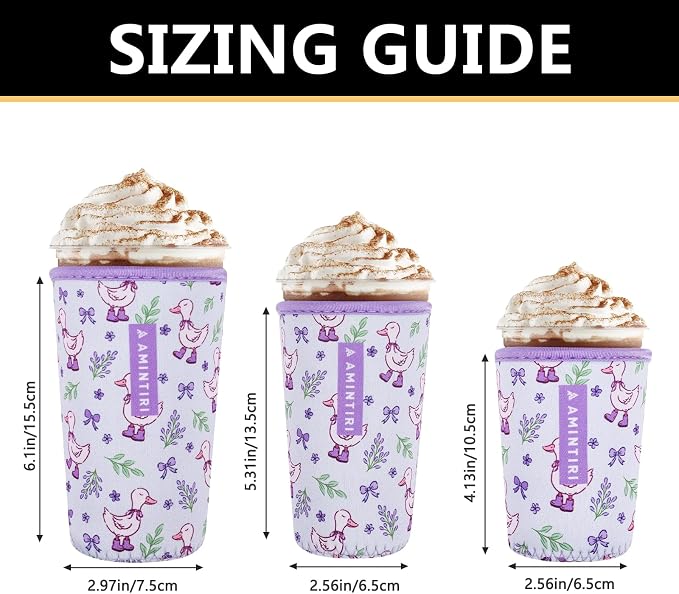 3 Pack Reusable Sleeve for Iced Coffee Cup, Coffee Neoprene Sleeve for Iced&Hot - Image 3