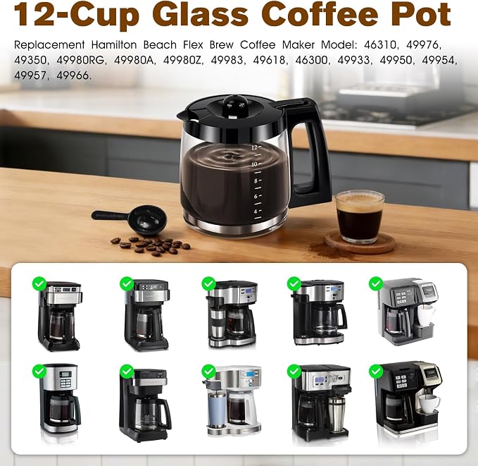 12-Cup Coffee Pot Replacement Hamilton Beach Coffee Pot/Carafe 46310 - Image 2