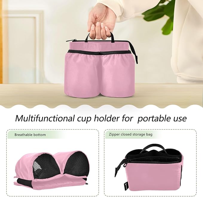 DOMIKING Pink Travel Luggage Cup Holder - Image 3
