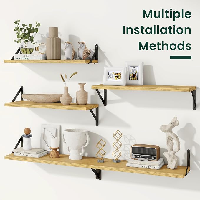 Floating Shelves 8 Inch Deep, 16W x 8D Wall Shelf Set of 2, 35 lbs Heavy Duty - Image 7