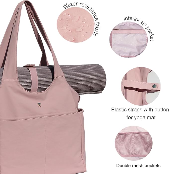 ESVAN Yoga Tote Bag Mat bag Women Shoulder Bags Carryall Tote - Image 3