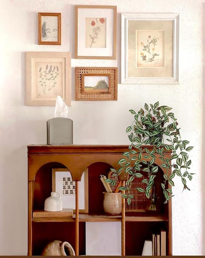 2 Pack Fake Hanging Plants for Shelf in Back Pot, Small Artificial Hanging Ivy - Image 5