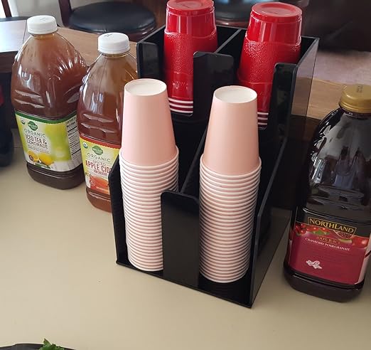 RCS Plastics Coffee Cup and Lid Dispenser Vertical Stacks - Image 3