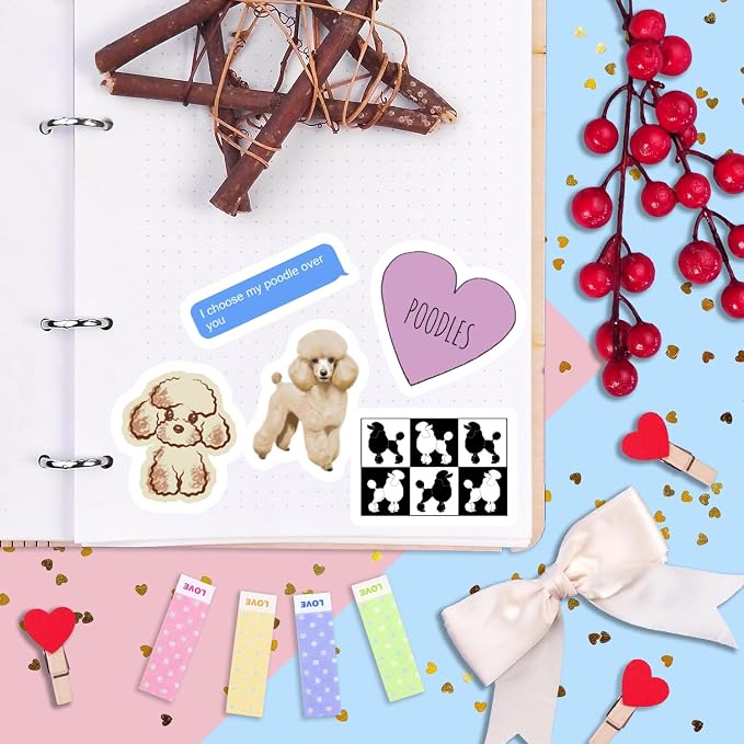 100Pcs Poodle Stickers for Water Bottle and Laptop - Image 6