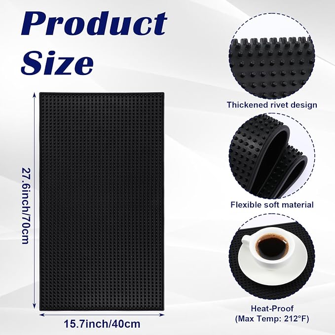 2 Pack Extra Large Rubber Bar Mat Set - Image 2