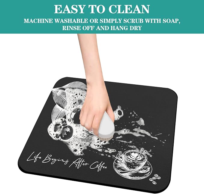 Coffee Mat - Fashion Absorbent Drying Mat Waterproof Protects Kitchen - Maker - Image 6