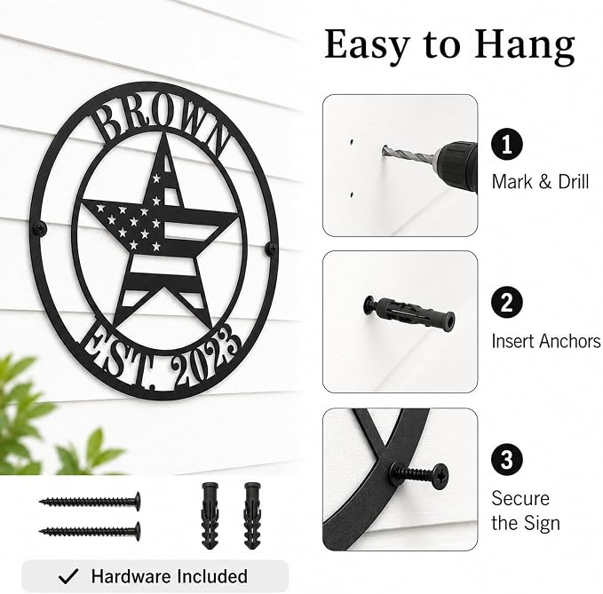 Personalized Texas Star Family Name Sign, Metal Star, Texas Home Decor - Image 6