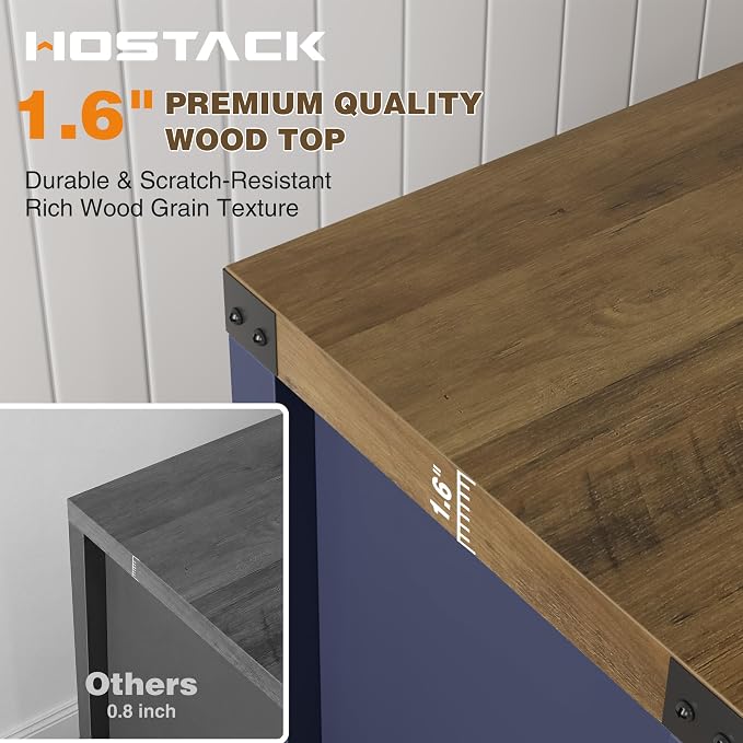HOSTACK Coffee Bar Cabinet, Kitchen Storage Cabinet, Modern Farmhouse Buffet - Image 6