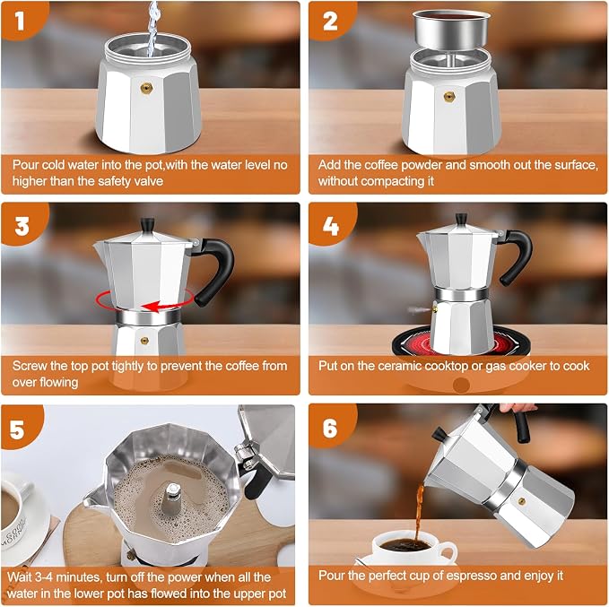3 Cup Aluminum Espresso Stovetop Moka Pot Express Coffee Maker Percolator - Image 8